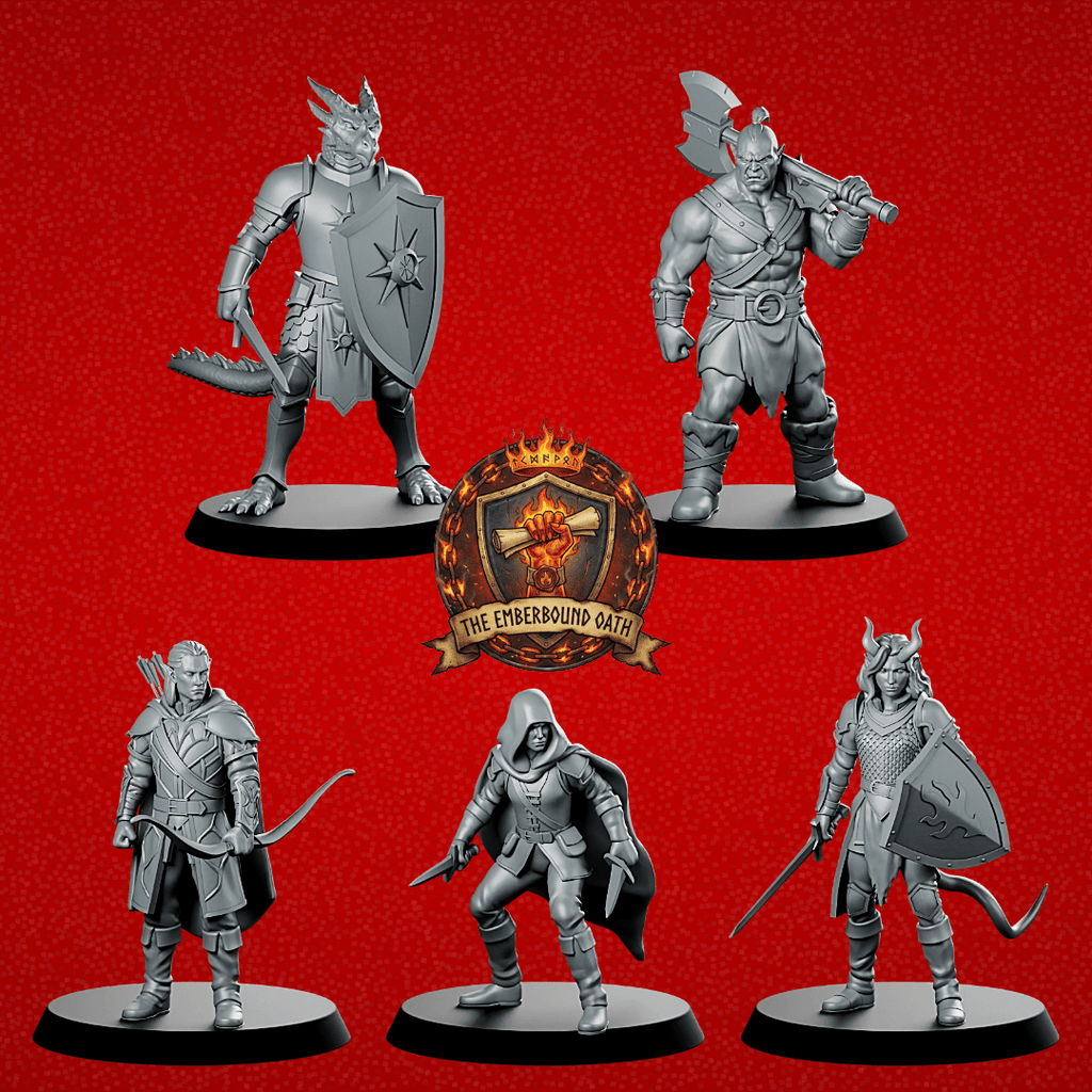 The Emberbound Oath – Legendary Fantasy Miniature Set - We Print Miniatures - We Print Miniatures