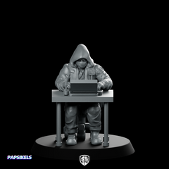 The Hacker Cyberpunk Netrunner Miniature Hooded Laptop