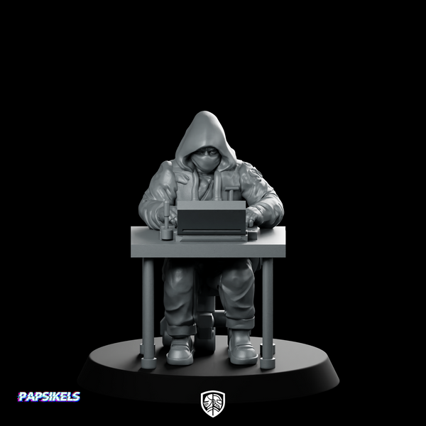 The Hacker Cyberpunk Netrunner Miniature Hooded Laptop