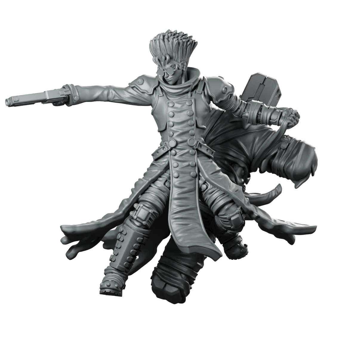 The Humanoid Typhoon Miniature Gunslinger Wanderer Miniature 360 Spin 01
