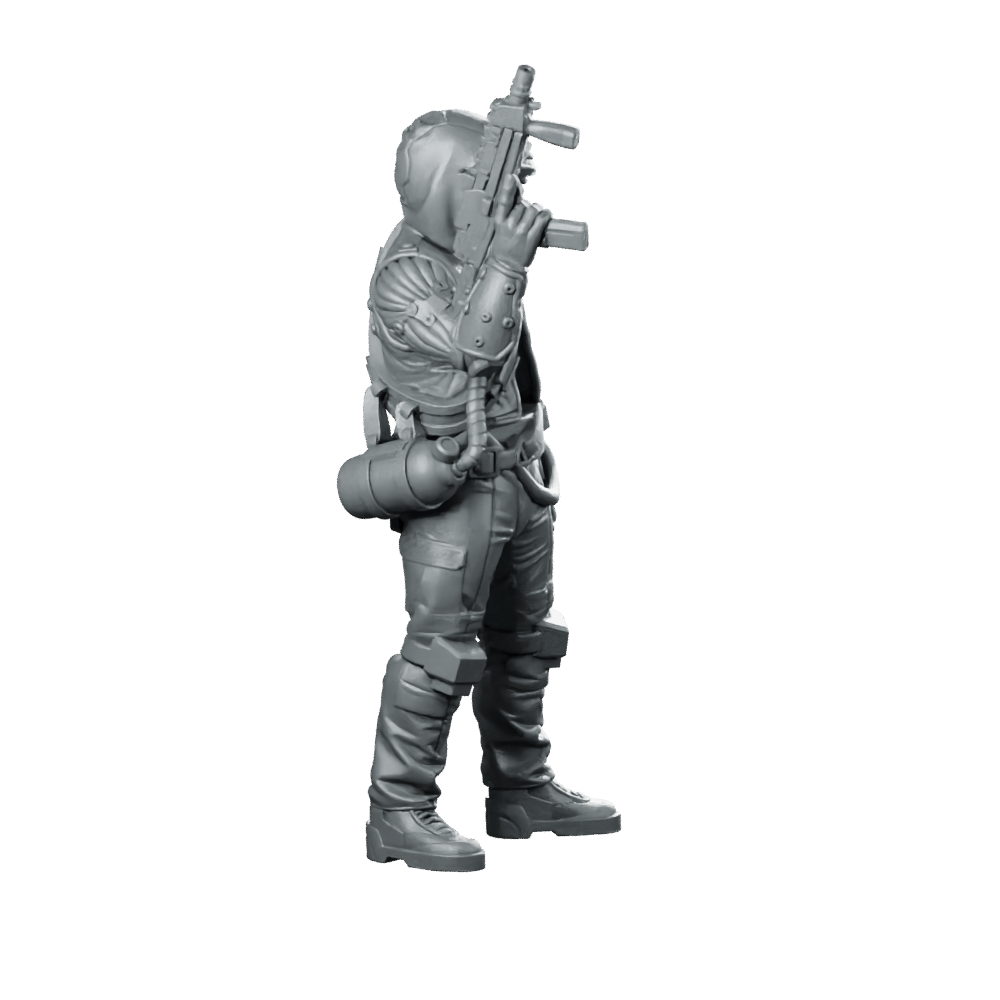 The Looter v1 Miniature Cyberpunk Stealth Operative - Unit9 - We Print Miniatures