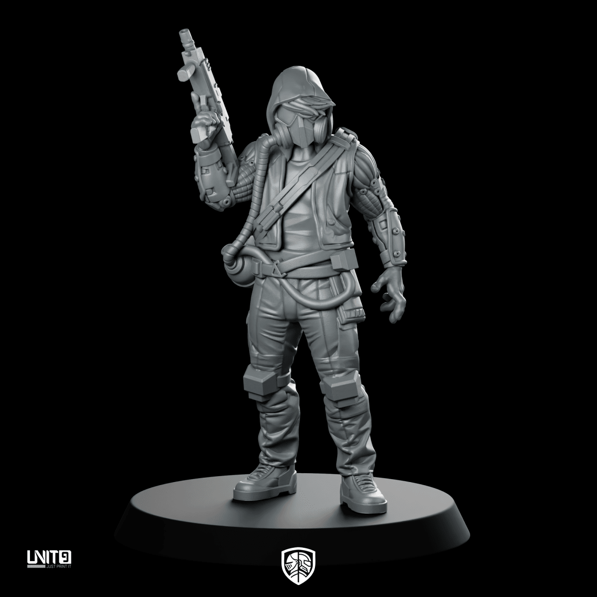 The Looter v1 Miniature Cyberpunk Stealth Operative - Unit9 - We Print Miniatures