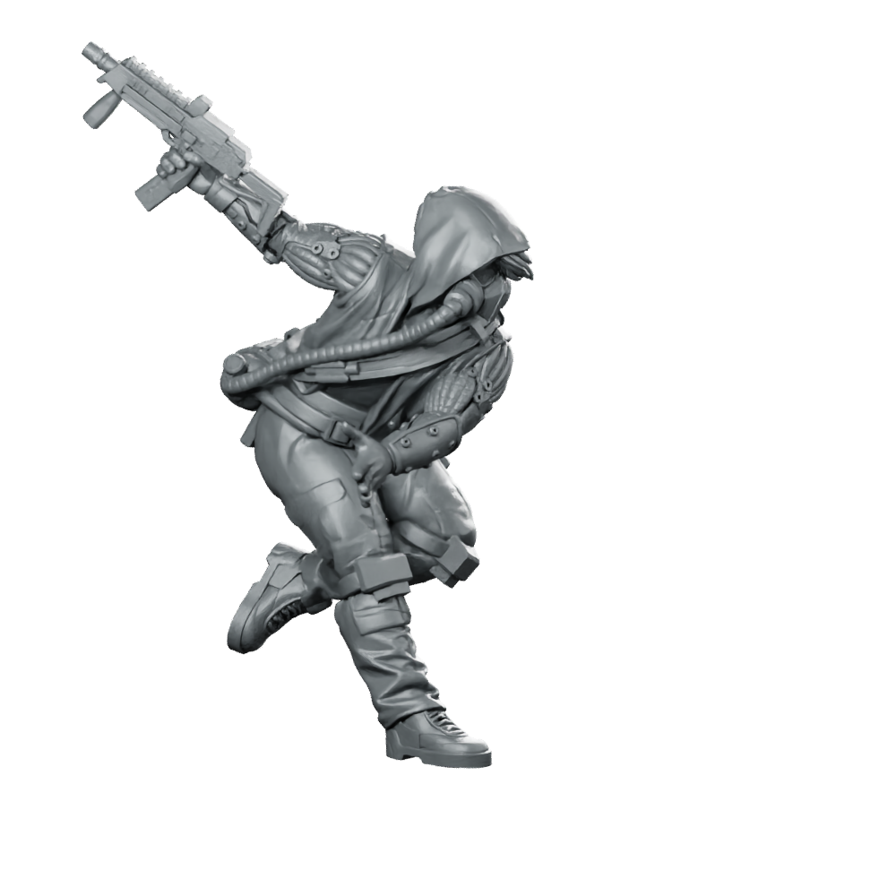 The Looter v2 Miniature Cyberpunk Armored Operative Miniature 360 Spin 01