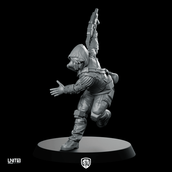 The Looter v2 Miniature Cyberpunk Armored Operative - Unit9 - We Print Miniatures