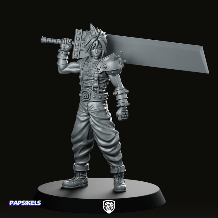 Miniatura The Mercenary de espadachín acorazado de ciencia ficción estilo JRPG