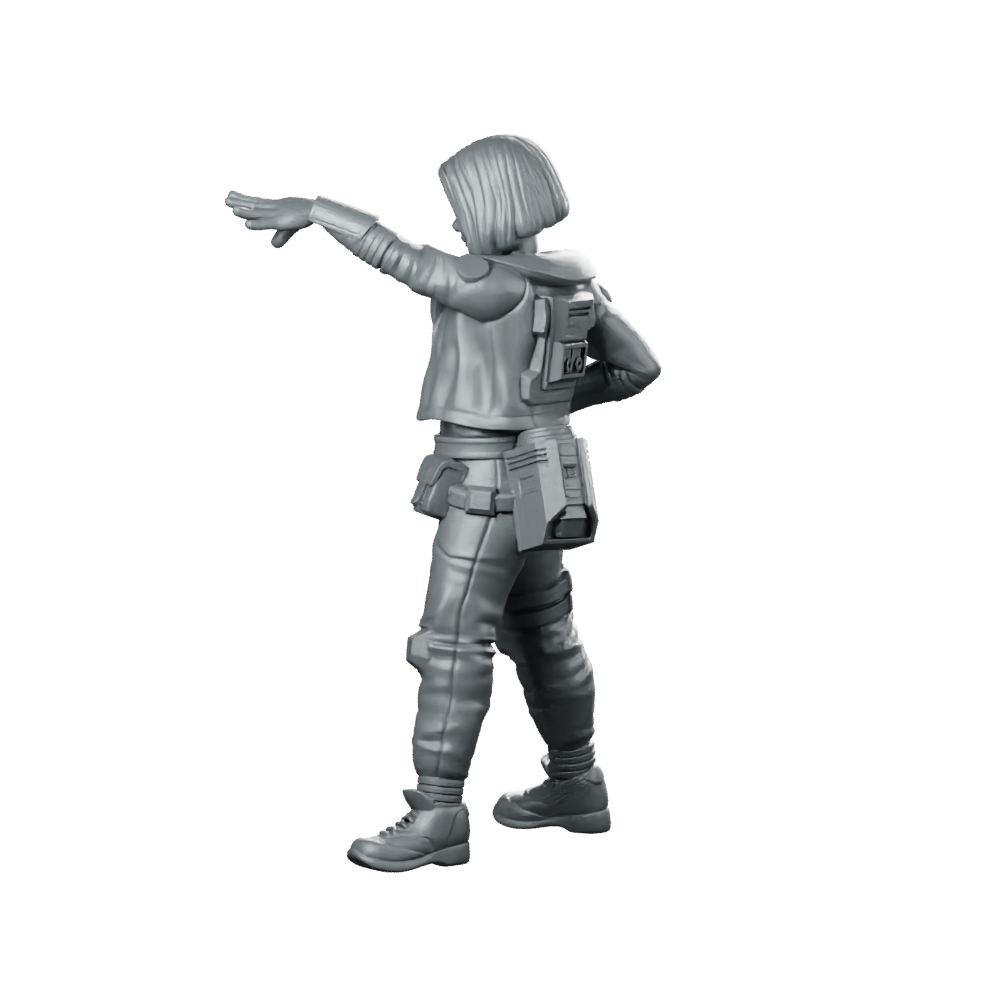 The Signal Runner v2 Miniature Sci-Fi Cyberpunk Operative Miniature 360 Spin 01