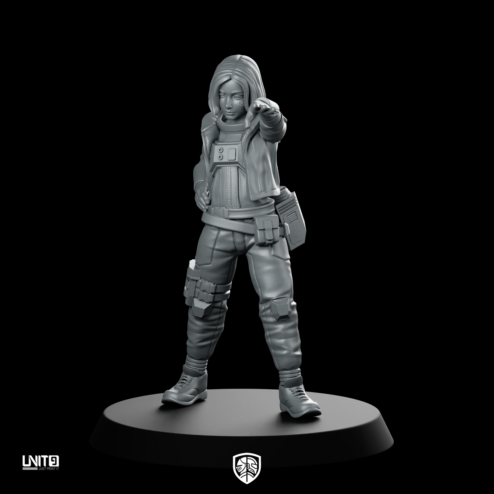 The Signal Runner v2 Miniature Sci-Fi Cyberpunk Operative