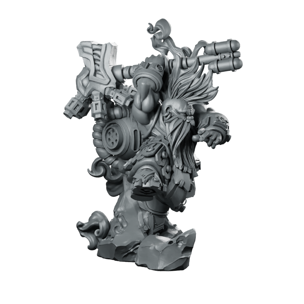 Vulcan Dwarves Thoromir Lume Hammer & Shield Miniature Miniature 360 Spin 01