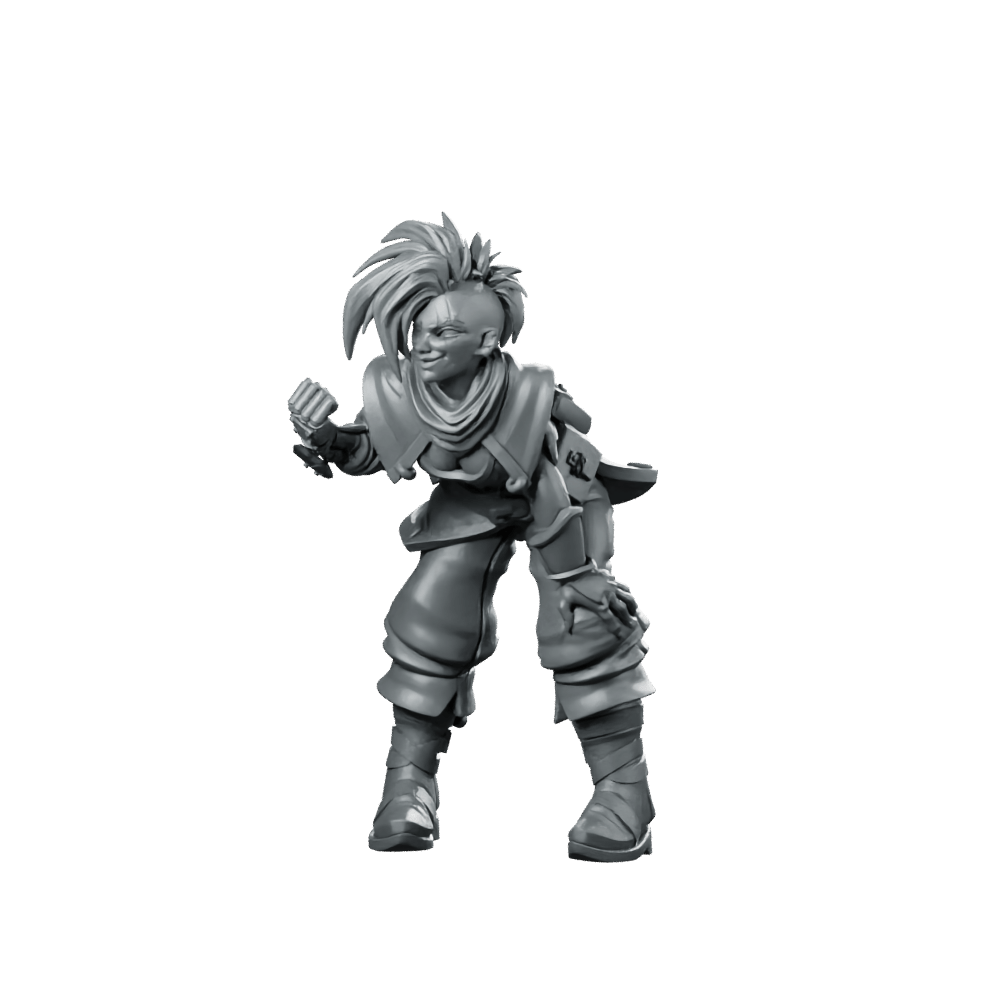 Threatening Foe Miniature Punk Rogue Dagger Fighter - CastNPlay - We Print Miniatures
