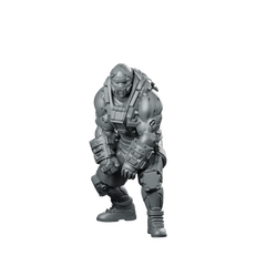 Throttle Jackson 1 Cyberpunk Miniature Cybernetic Enforcer Brawler Miniature 360 Spin 01