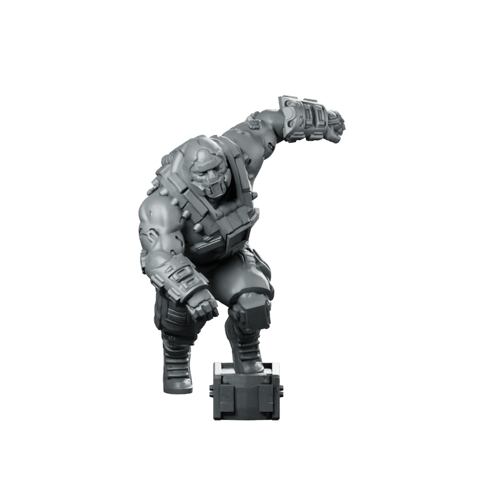 Throttle Jackson 2 Cyberpunk Miniature Armored Brawler Mercenary Miniature 360 Spin 01