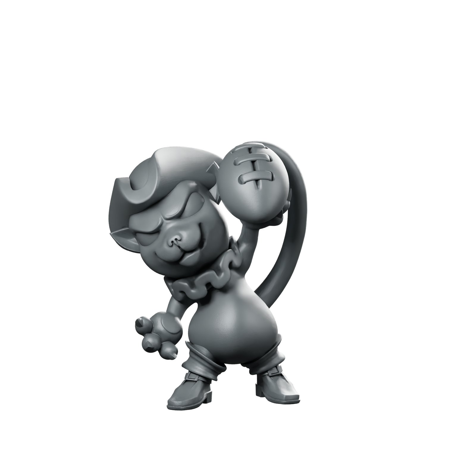 Thrower Cat1 Miniature Chibi Monkey Pirate Miniature 360 Spin 01