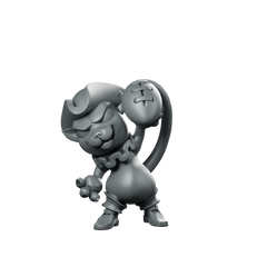 Thrower Cat1 Miniature Chibi Monkey Pirate Miniature 360 Spin 01