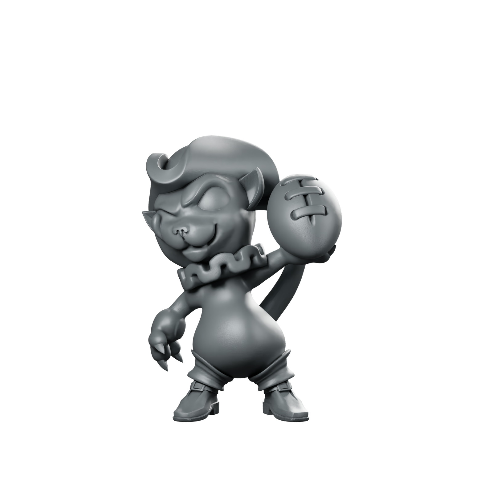 Thrower Cat2 Miniature Imp Jester Goblin Miniature 360 Spin 01