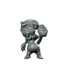 Thrower Cat2 Miniature Imp Jester Goblin Miniature 360 Spin 01