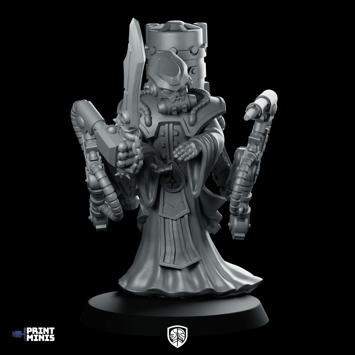 Tidemaster Miniature Tech Priest Cyborg - Print Minis - We Print Miniatures