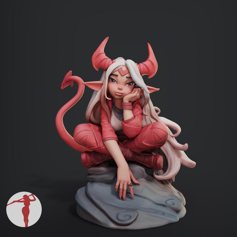 Tiefling Female Miniatures - Female Miniatures - We Print Miniatures