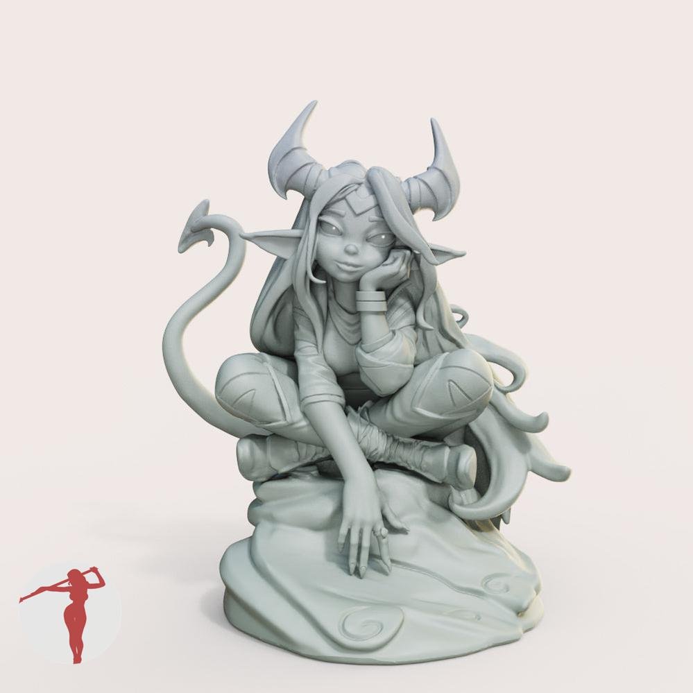 Tiefling Female Miniatures - Female Miniatures - We Print Miniatures