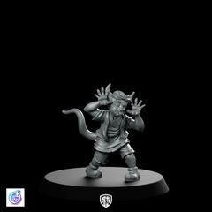 Tiefling Kid Miniature Playful Horned RPG Character