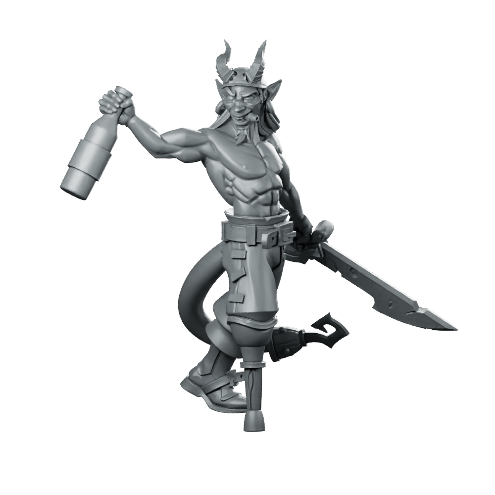 Tiefling Sailor Miniature Drunken Pirate Swordfighter Buccaneer - CastNPlay - We Print Miniatures