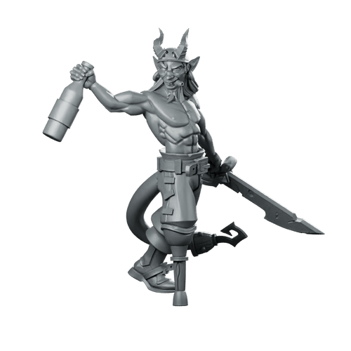 Tiefling Sailor Miniature Drunken Pirate Swordfighter Buccaneer - CastNPlay - We Print Miniatures