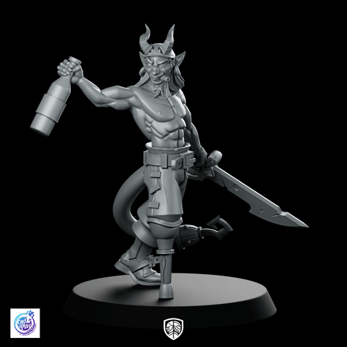 Tiefling Sailor Miniature Drunken Pirate Swordfighter Buccaneer - CastNPlay - We Print Miniatures