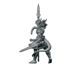 Tiefling Valkyrie Miniature Spear Warrior Divine Avenger - CastNPlay - We Print Miniatures