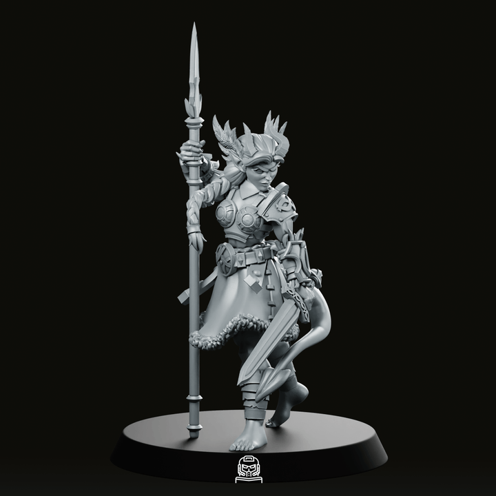 Tiefling Valkyrie Miniature Spear Warrior Divine Avenger