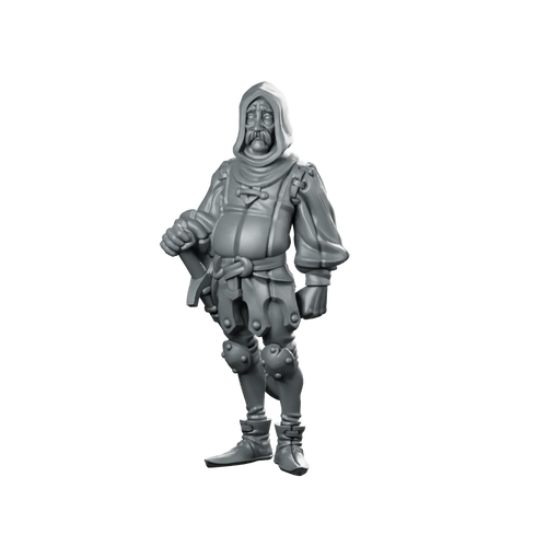 Tired Guard Fantasy Miniature Sleepy Tavern Gatekeeper NPC Miniature 360 Spin 01