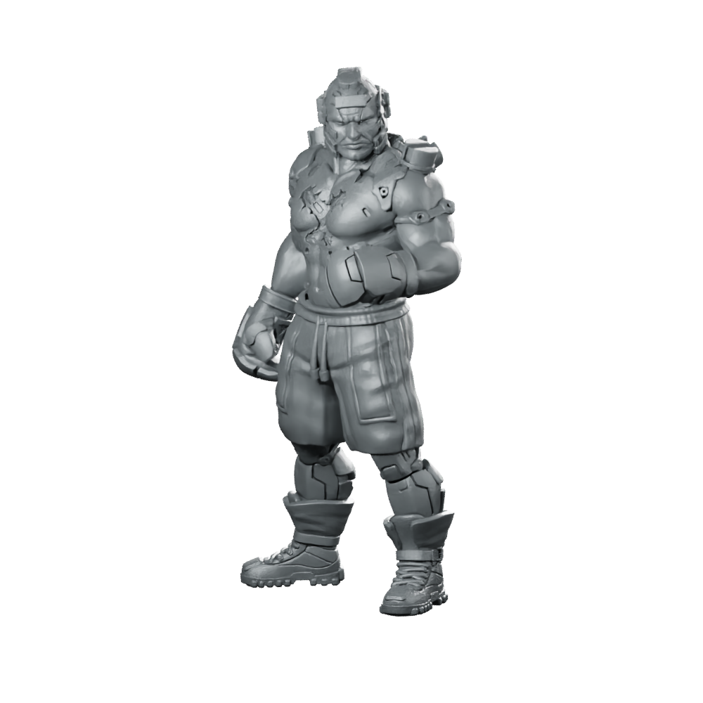 Torque Garron 2 Cyberpunk Miniature Augmented Brawler Fighter Miniature 360 Spin 01