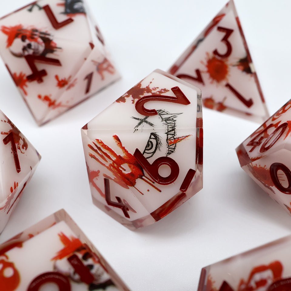Touch of Death | Art Core Dice| 7 Piece Set - Tabletop Dominion - We Print Miniatures