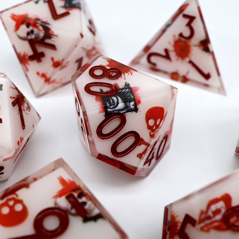 Touch of Death | Art Core Dice| 7 Piece Set - Tabletop Dominion - We Print Miniatures