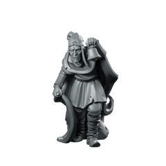 Town Cryer Fantasy Miniature Townsfolk NPC Bell Herald Miniature 360 Spin 01