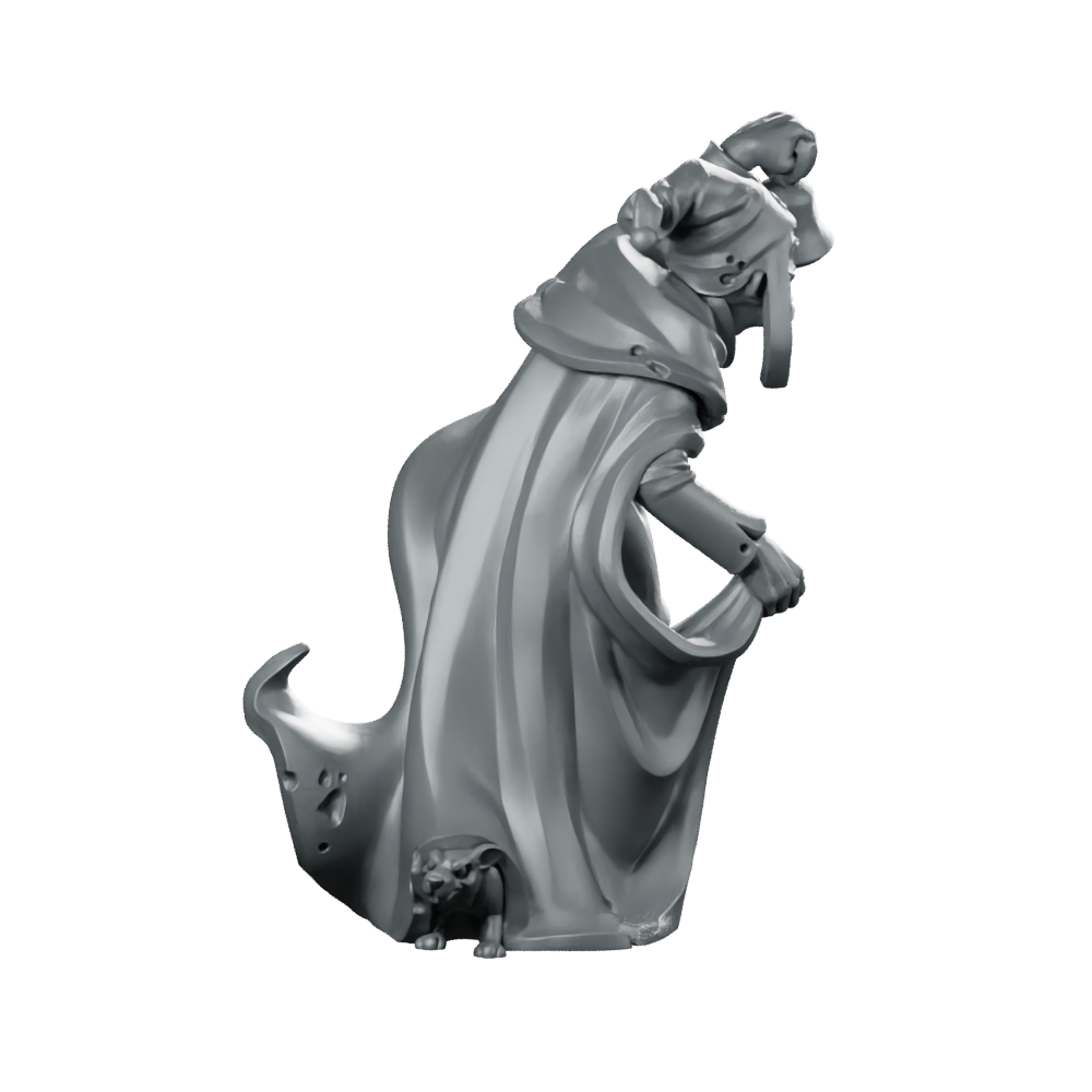 Town Cryer Fantasy Miniature Townsfolk NPC Bell Herald Miniature 360 Spin 04