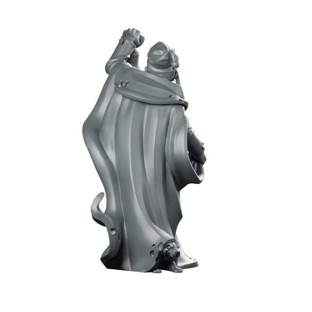 Town Cryer Fantasy Miniature Townsfolk NPC Bell Herald Miniature 360 Spin 05