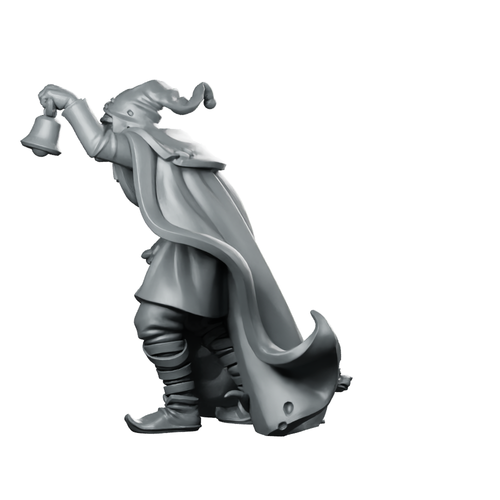 Town Cryer Fantasy Miniature Townsfolk NPC Bell Herald Miniature 360 Spin 07