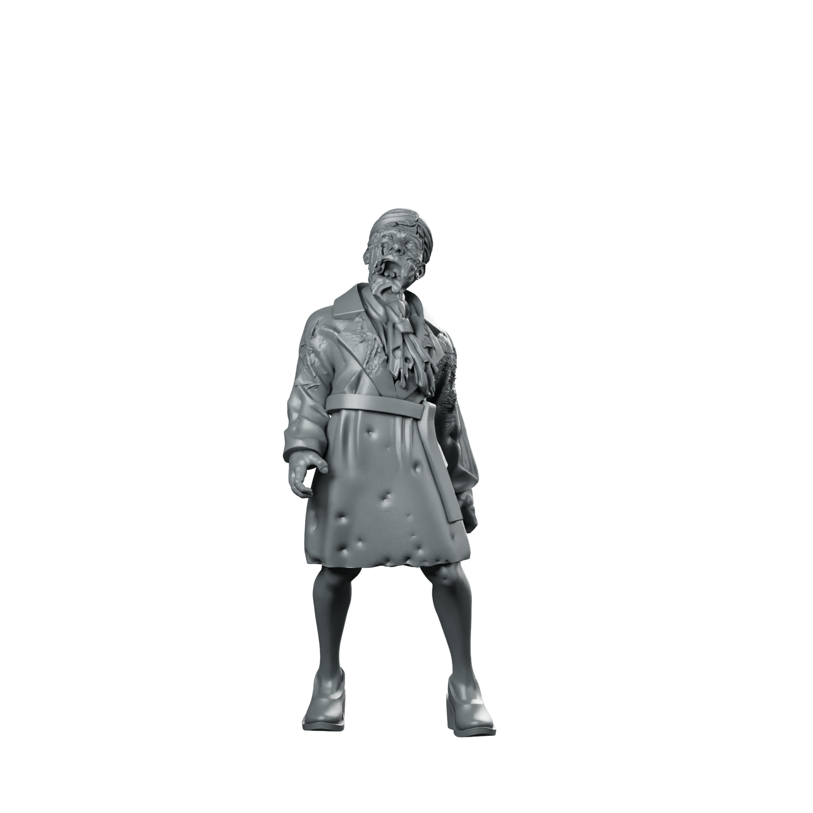 Town Zombie 3 Infected Zombie Trenchcoat Civilian Miniature 360 Spin 01