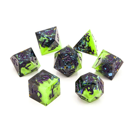 Toxic Elixer | Sharp Edge Dice | 7 Piece Set - Tabletop Dominion - We Print Miniatures