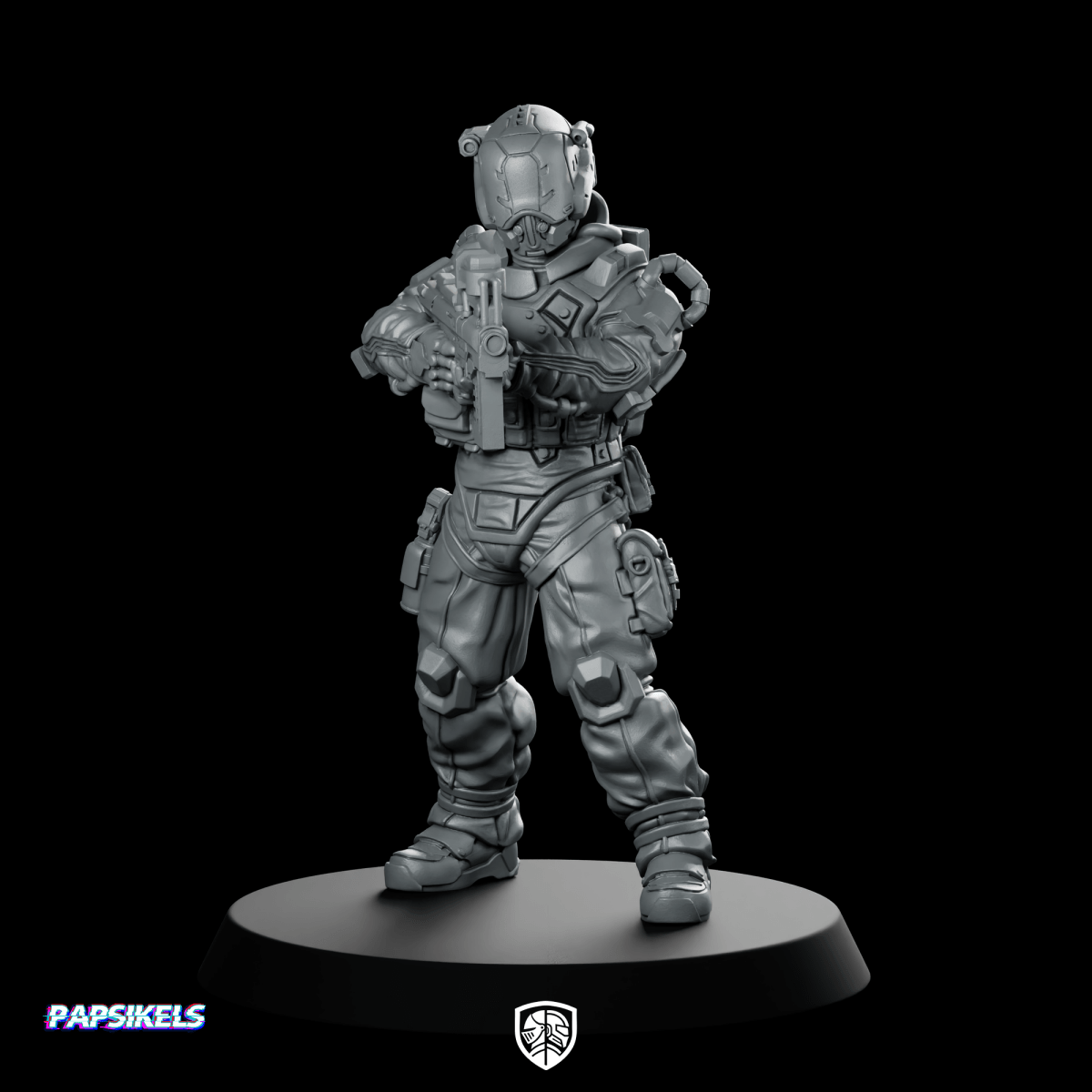Trauma Troupe Secure Team Unit A Miniature Cyberpunk - Papsikels Miniatures - We Print Miniatures