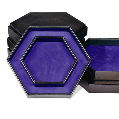 Tray of Fates | Hexagonal Dice Tray | Blue Felt - Tabletop Dominion - We Print Miniatures