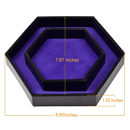 Tray of Fates | Hexagonal Dice Tray | Blue Felt - Tabletop Dominion - We Print Miniatures