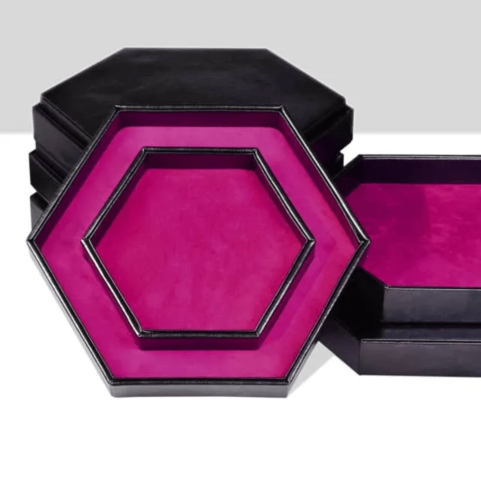Tray of Fates | Hexagonal Dice Tray | Purple Felt - Tabletop Dominion - We Print Miniatures
