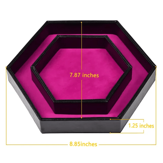 Tray of Fates | Hexagonal Dice Tray | Purple Felt - Tabletop Dominion - We Print Miniatures