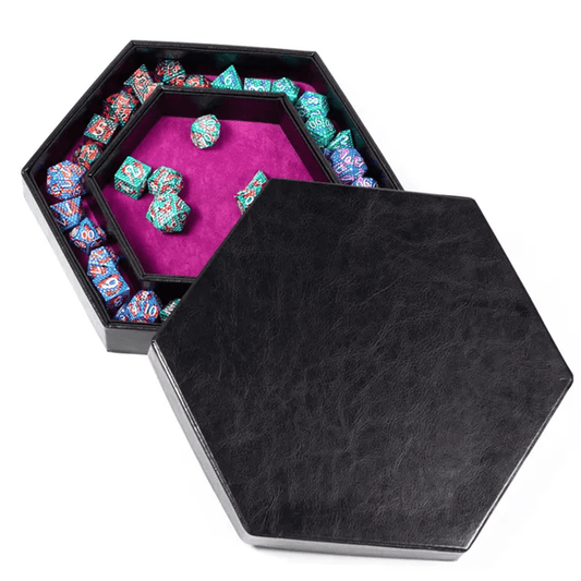 Tray of Fates | Hexagonal Dice Tray | Purple Felt - Tabletop Dominion - We Print Miniatures