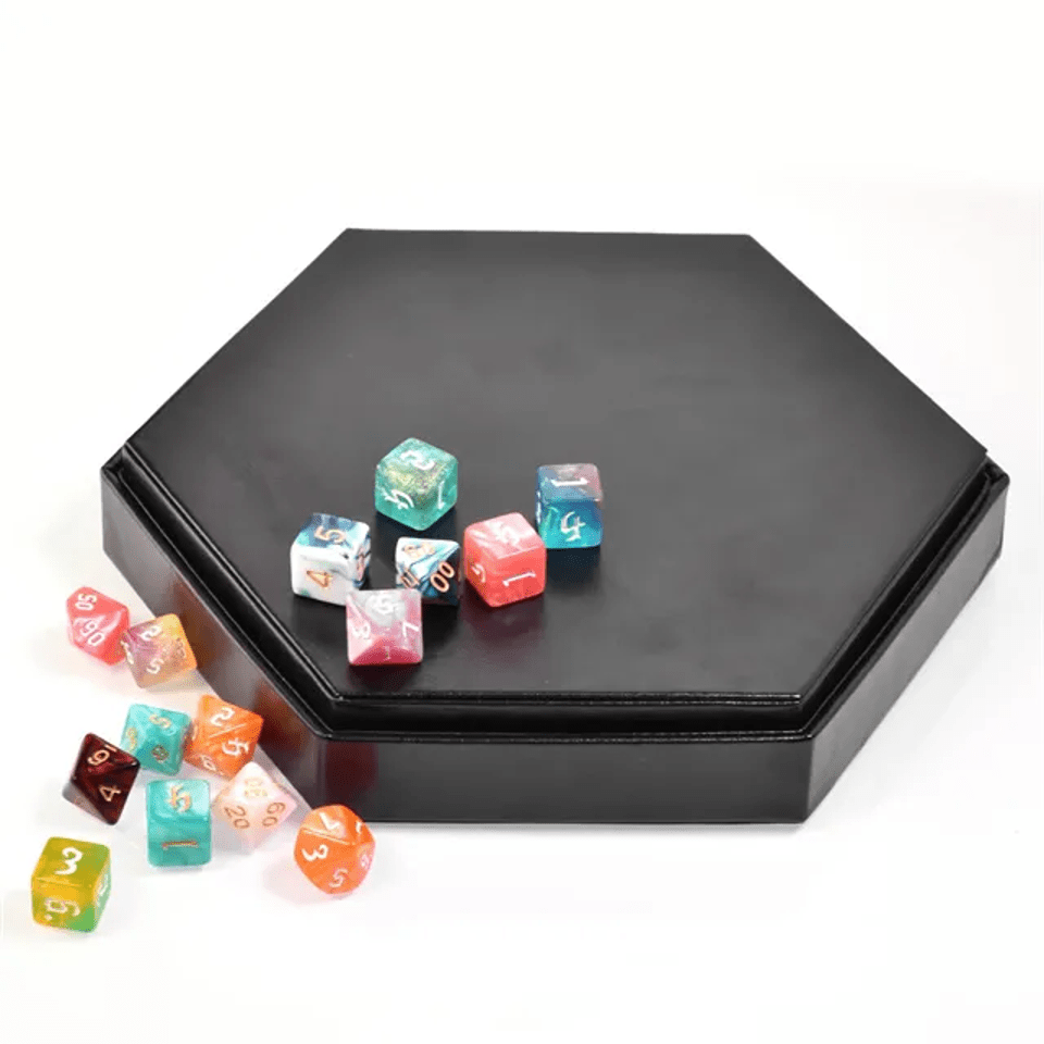 Tray of Fates | Hexagonal Dice Tray | Red Felt - Tabletop Dominion - We Print Miniatures