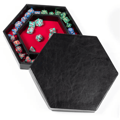 Tray of Fates | Hexagonal Dice Tray | Red Felt - Tabletop Dominion - We Print Miniatures