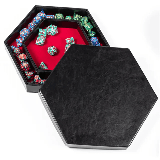 Tray of Fates | Hexagonal Dice Tray | Red Felt - Tabletop Dominion - We Print Miniatures
