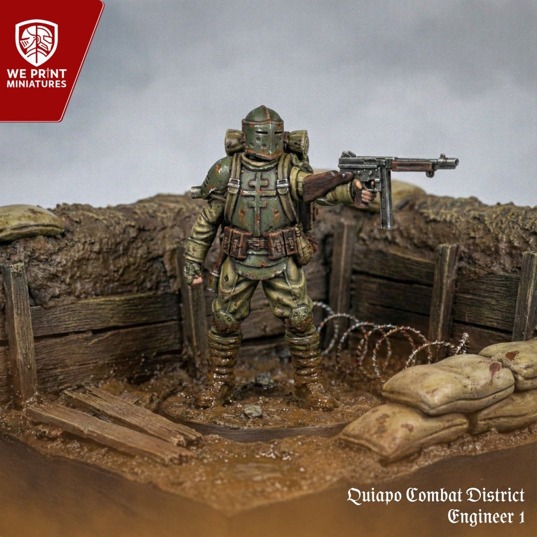 Trench Crusade Quiapo Combat District Engineer 1 Miniature - Papsikels Miniatures - We Print Miniatures