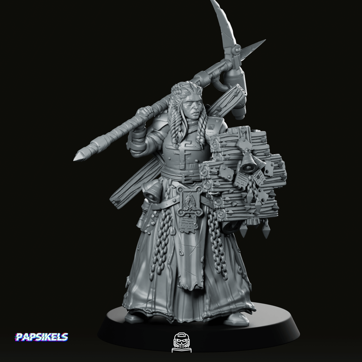 Trench Crusade Quiapo War Prophet Miniature - Papsikels Miniatures - We Print Miniatures
