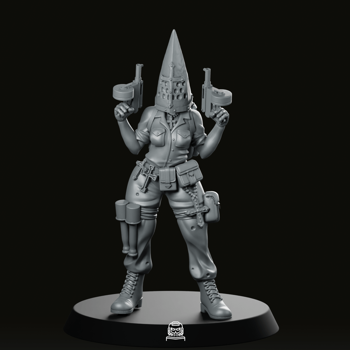 Trench Fanatic Dual Gun Miniature - Onmioji - We Print Miniatures